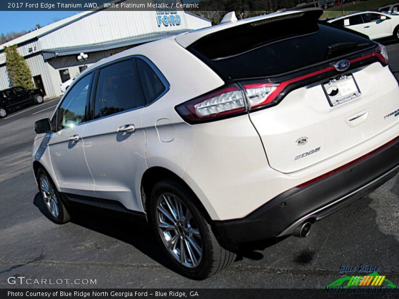 White Platinum Metallic / Ceramic 2017 Ford Edge Titanium AWD
