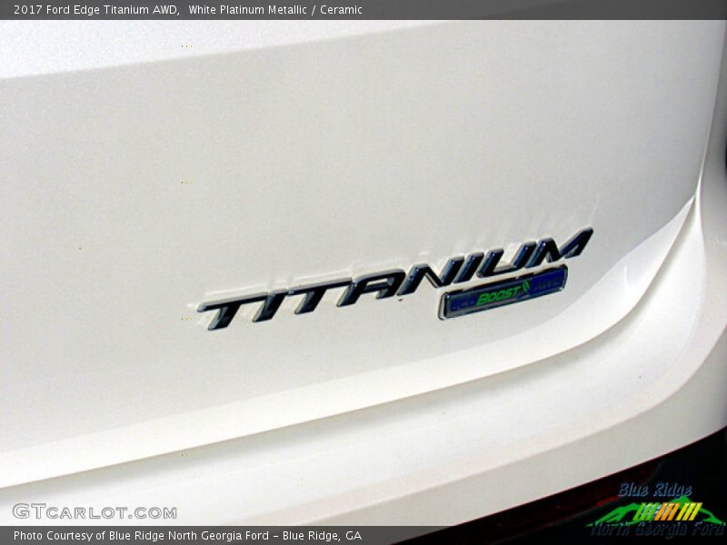 White Platinum Metallic / Ceramic 2017 Ford Edge Titanium AWD