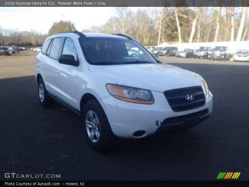 Powder White Pearl / Gray 2009 Hyundai Santa Fe GLS