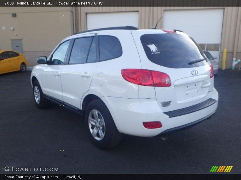 Powder White Pearl / Gray 2009 Hyundai Santa Fe GLS