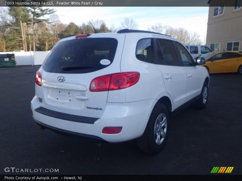 Powder White Pearl / Gray 2009 Hyundai Santa Fe GLS