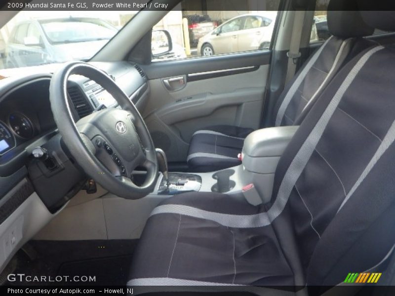 Powder White Pearl / Gray 2009 Hyundai Santa Fe GLS