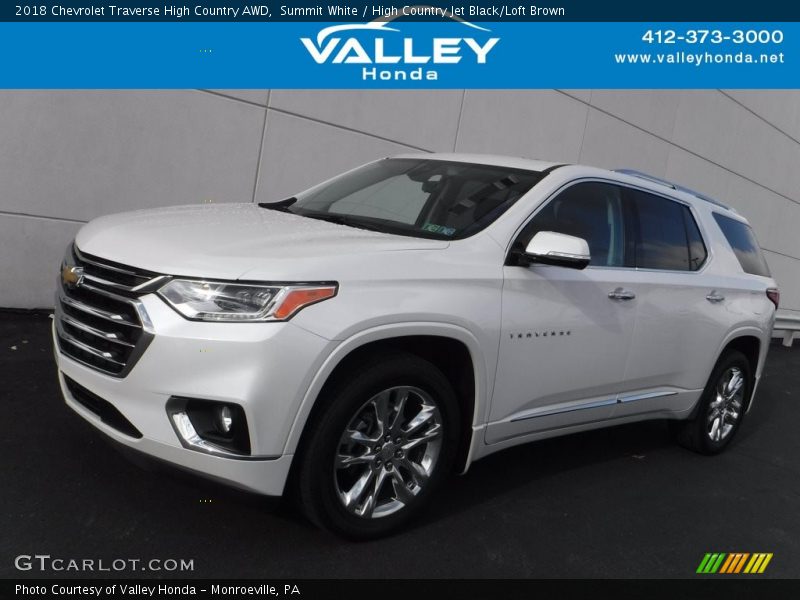 Summit White / High Country Jet Black/Loft Brown 2018 Chevrolet Traverse High Country AWD