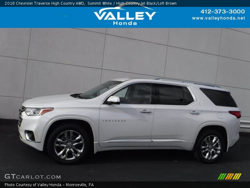 Summit White / High Country Jet Black/Loft Brown 2018 Chevrolet Traverse High Country AWD