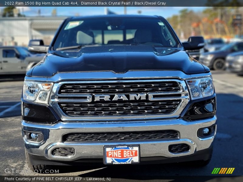 Diamond Black Crystal Pearl / Black/Diesel Gray 2022 Ram 1500 Big Horn Quad Cab 4x4