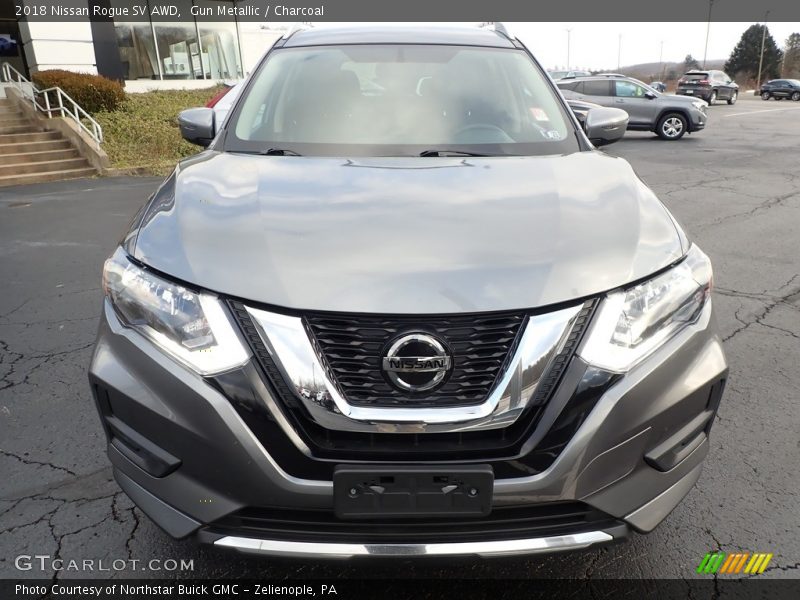 Gun Metallic / Charcoal 2018 Nissan Rogue SV AWD