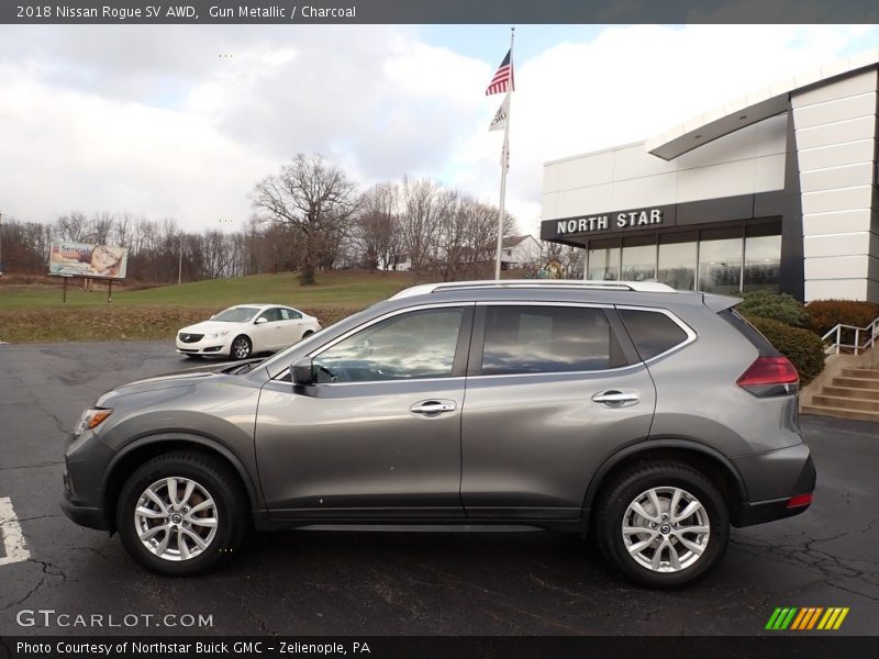 Gun Metallic / Charcoal 2018 Nissan Rogue SV AWD
