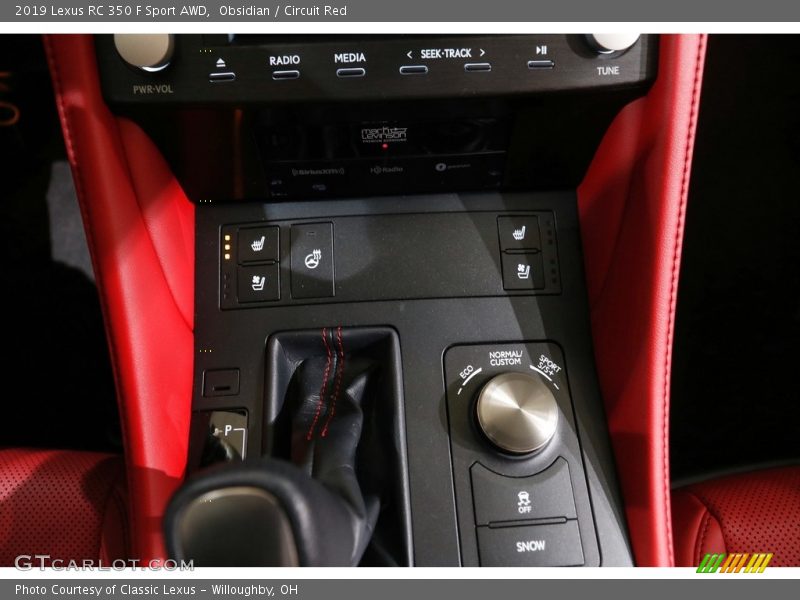Controls of 2019 RC 350 F Sport AWD