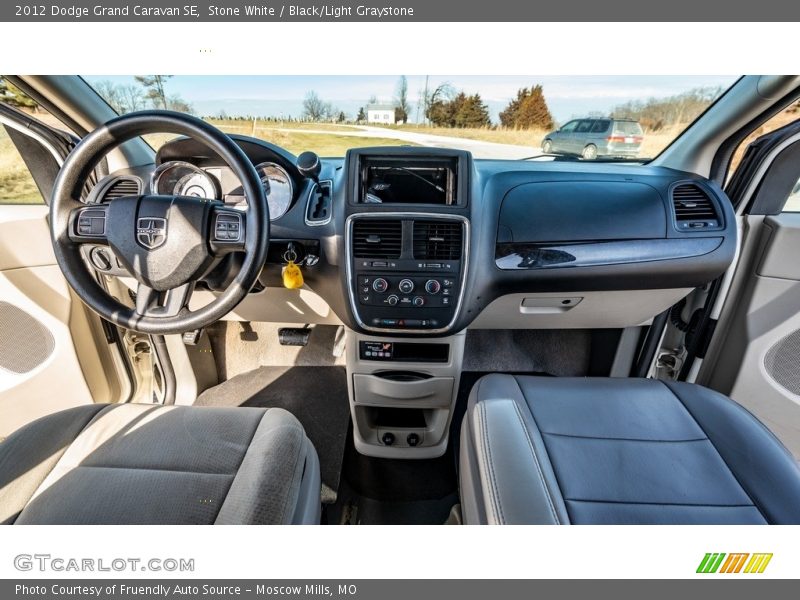 Stone White / Black/Light Graystone 2012 Dodge Grand Caravan SE