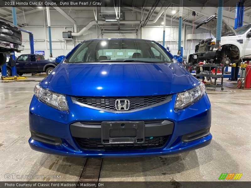 Dyno Blue Pearl / Gray 2013 Honda Civic EX Coupe