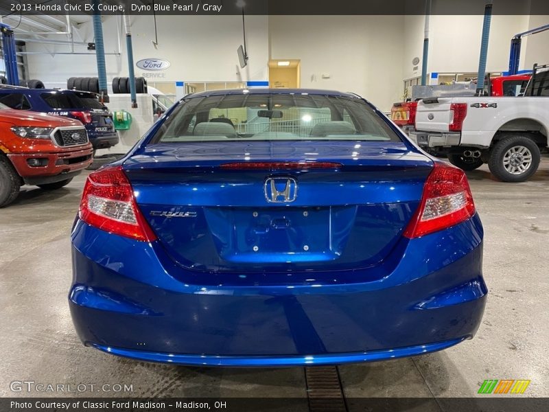 Dyno Blue Pearl / Gray 2013 Honda Civic EX Coupe