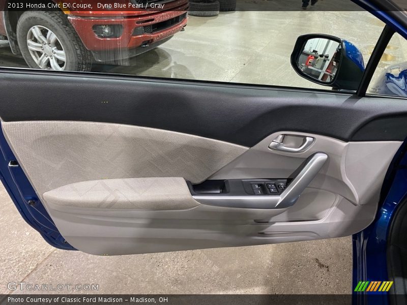 Dyno Blue Pearl / Gray 2013 Honda Civic EX Coupe