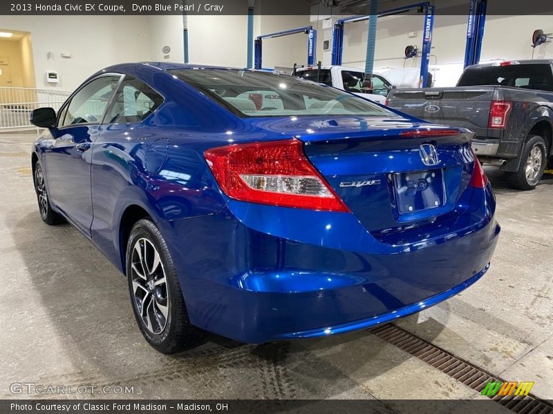 Dyno Blue Pearl / Gray 2013 Honda Civic EX Coupe