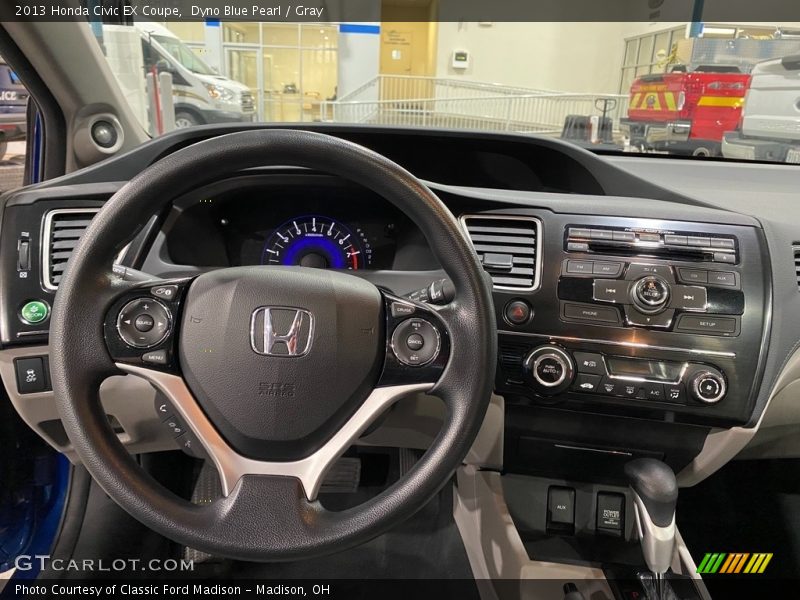 Dyno Blue Pearl / Gray 2013 Honda Civic EX Coupe