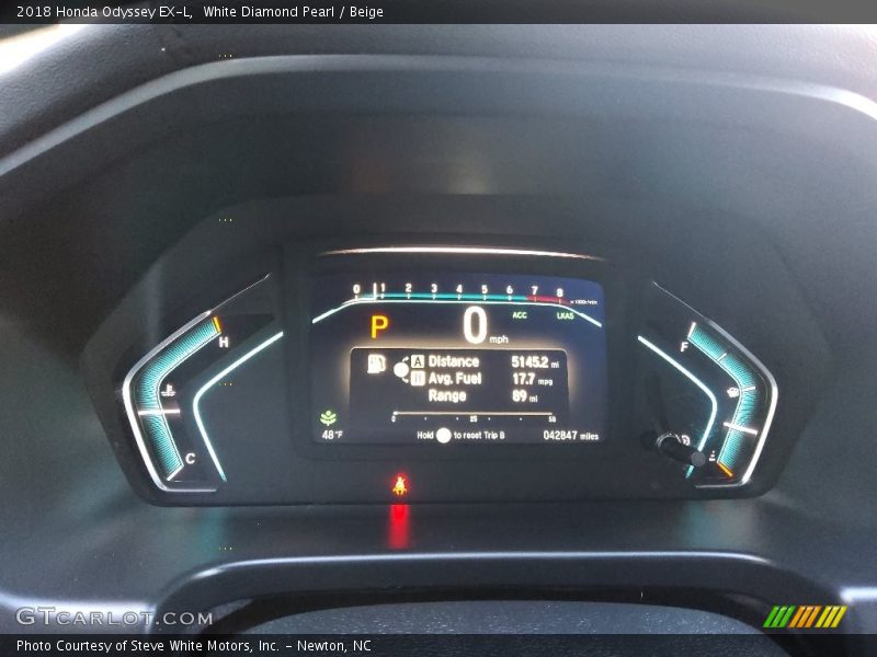 White Diamond Pearl / Beige 2018 Honda Odyssey EX-L
