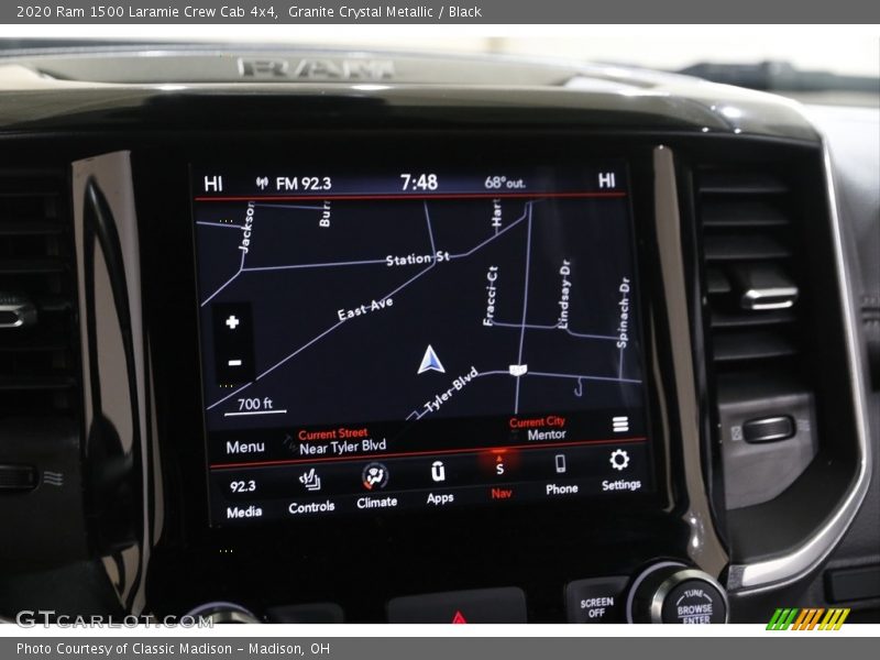 Granite Crystal Metallic / Black 2020 Ram 1500 Laramie Crew Cab 4x4