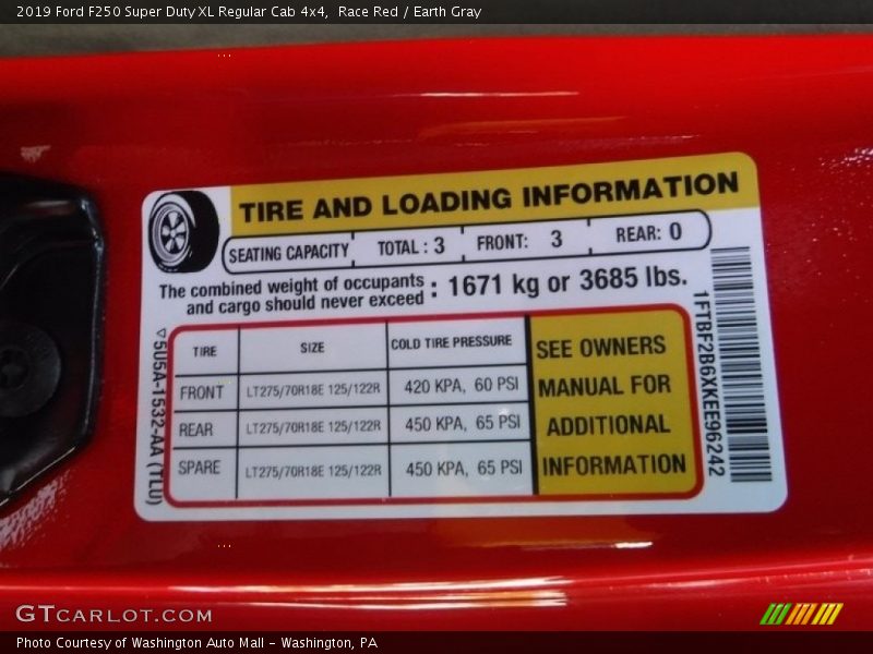 Race Red / Earth Gray 2019 Ford F250 Super Duty XL Regular Cab 4x4