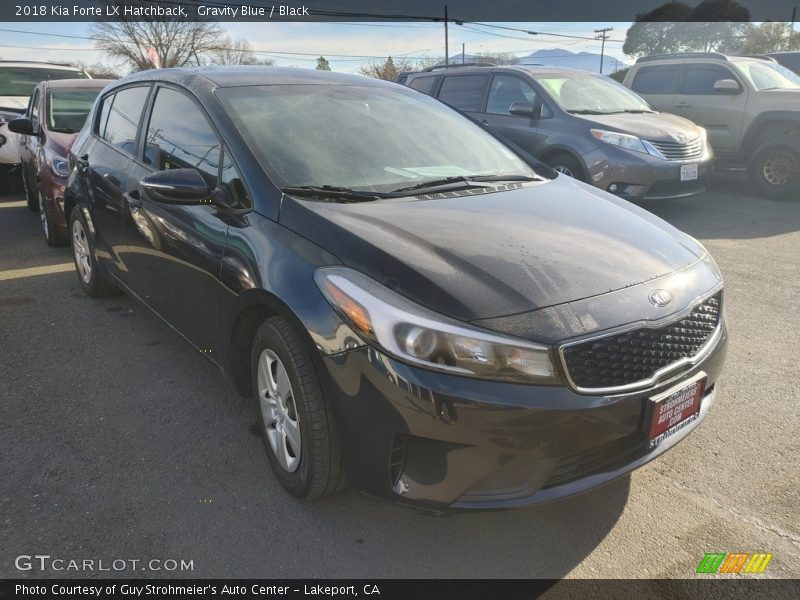 Gravity Blue / Black 2018 Kia Forte LX Hatchback