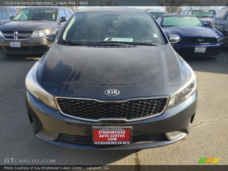 Gravity Blue / Black 2018 Kia Forte LX Hatchback