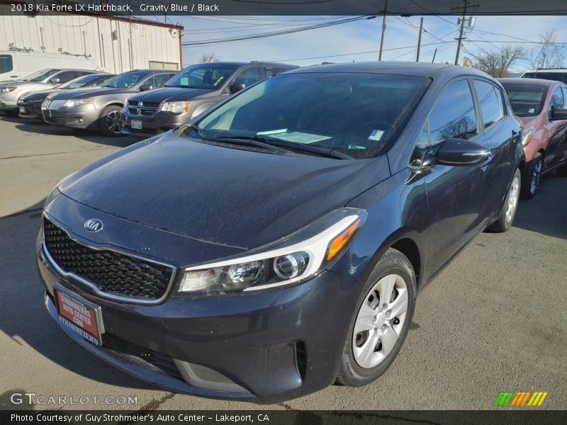 Gravity Blue / Black 2018 Kia Forte LX Hatchback