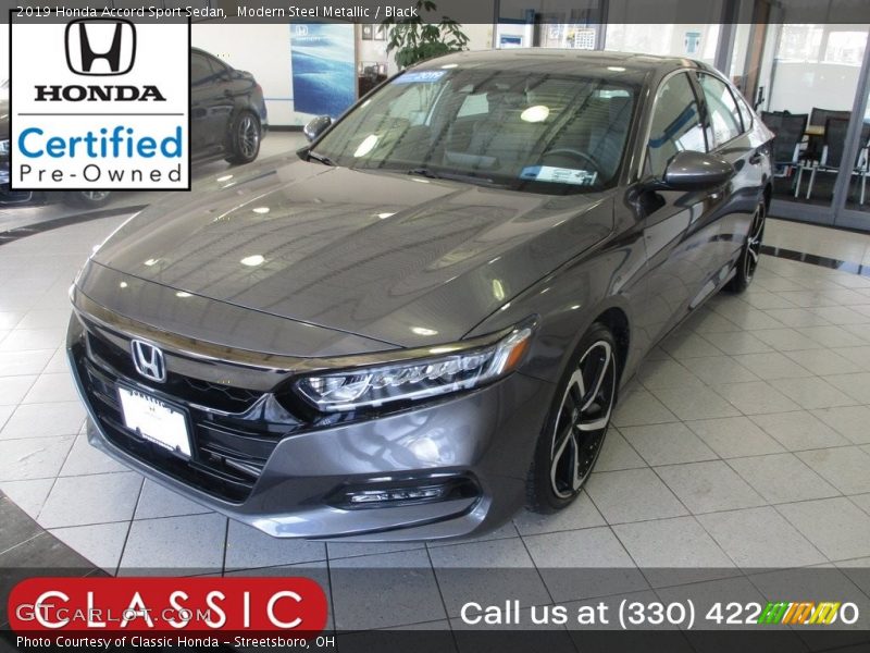 Modern Steel Metallic / Black 2019 Honda Accord Sport Sedan