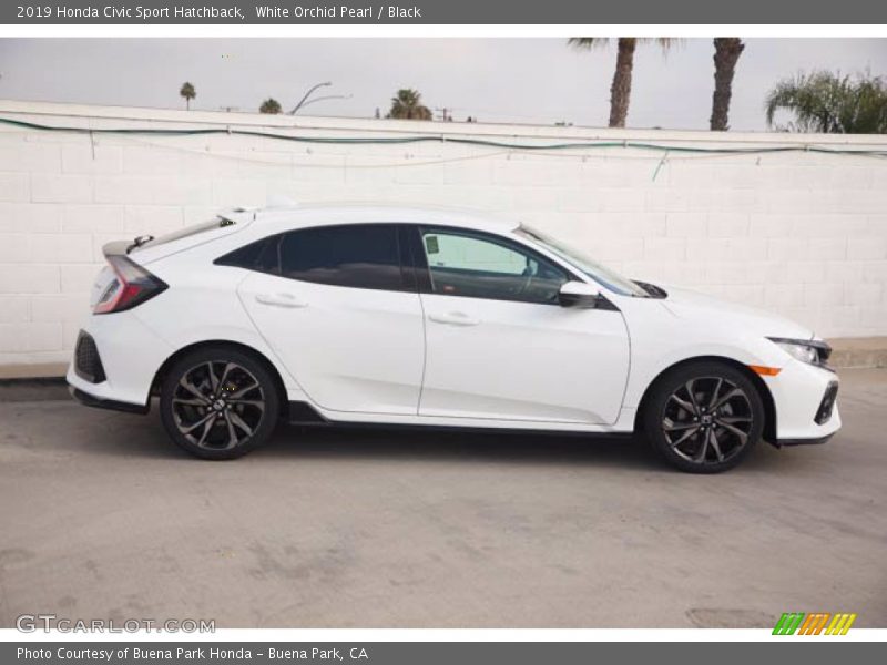 White Orchid Pearl / Black 2019 Honda Civic Sport Hatchback