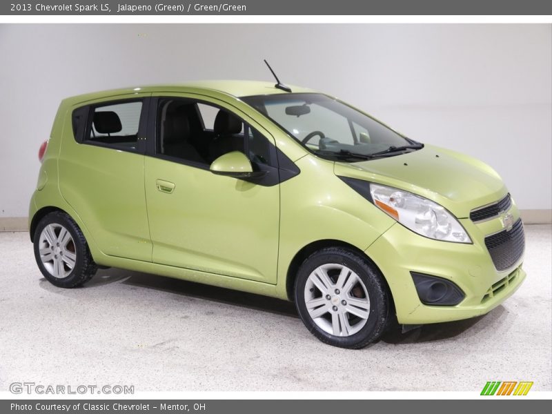 Jalapeno (Green) / Green/Green 2013 Chevrolet Spark LS