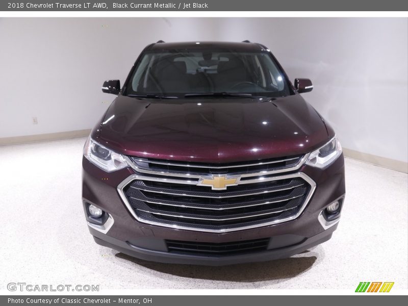 Black Currant Metallic / Jet Black 2018 Chevrolet Traverse LT AWD