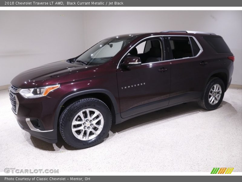 Black Currant Metallic / Jet Black 2018 Chevrolet Traverse LT AWD