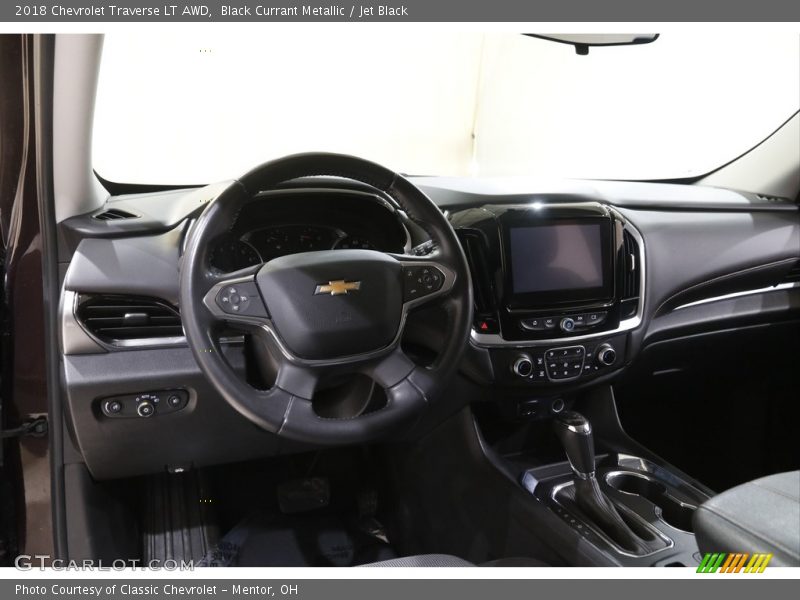 Black Currant Metallic / Jet Black 2018 Chevrolet Traverse LT AWD