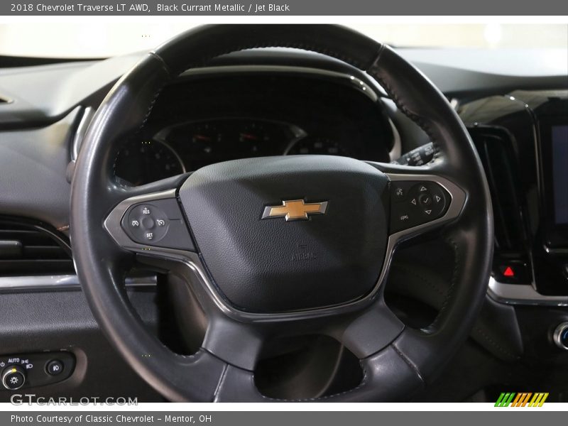 Black Currant Metallic / Jet Black 2018 Chevrolet Traverse LT AWD