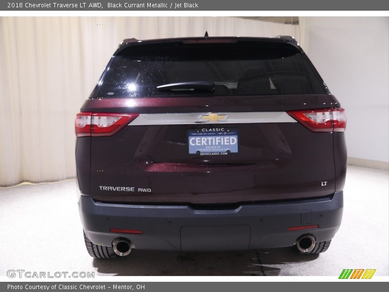 Black Currant Metallic / Jet Black 2018 Chevrolet Traverse LT AWD