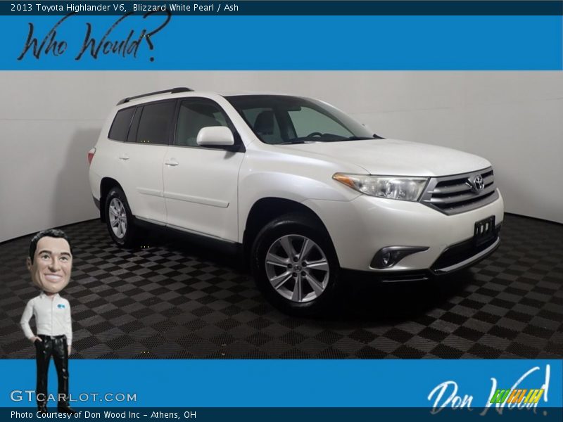 Blizzard White Pearl / Ash 2013 Toyota Highlander V6