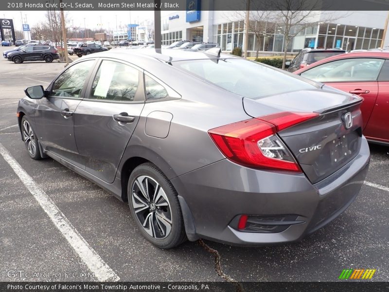 Modern Steel Metallic / Black 2018 Honda Civic EX-L Sedan