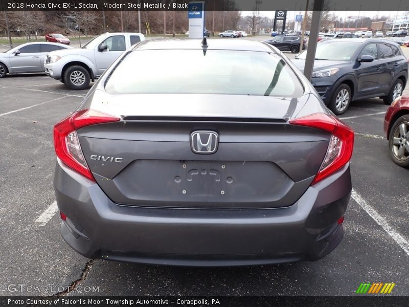 Modern Steel Metallic / Black 2018 Honda Civic EX-L Sedan