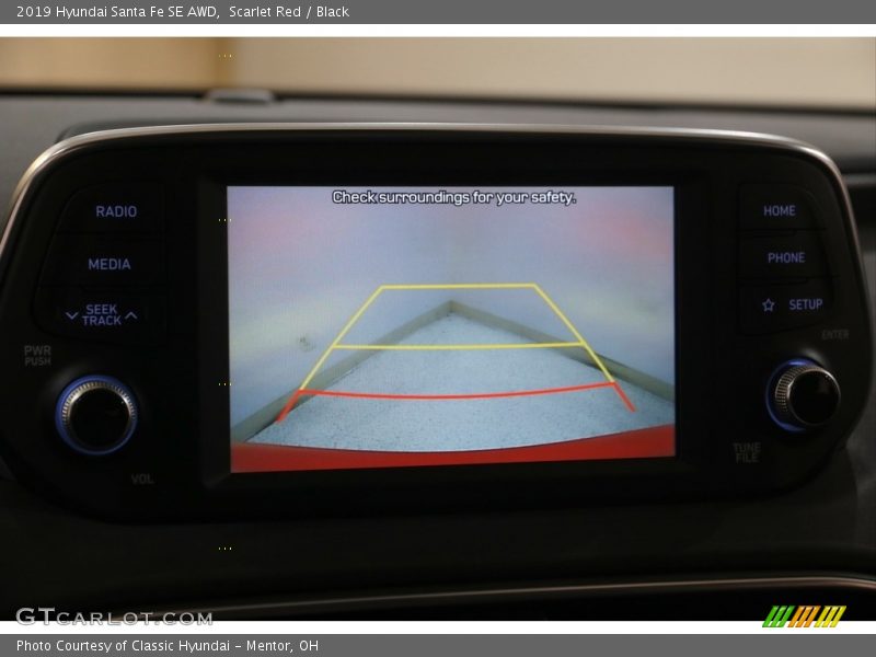 Scarlet Red / Black 2019 Hyundai Santa Fe SE AWD