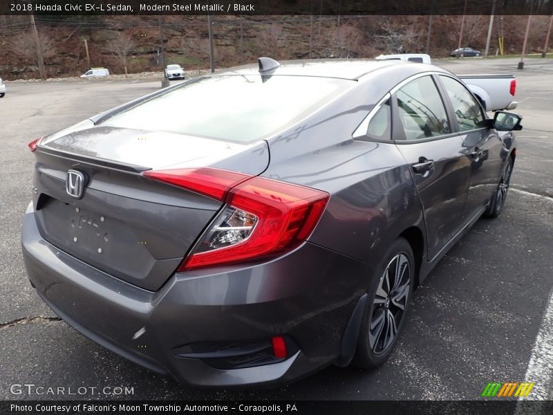 Modern Steel Metallic / Black 2018 Honda Civic EX-L Sedan