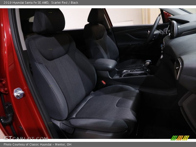 Scarlet Red / Black 2019 Hyundai Santa Fe SE AWD