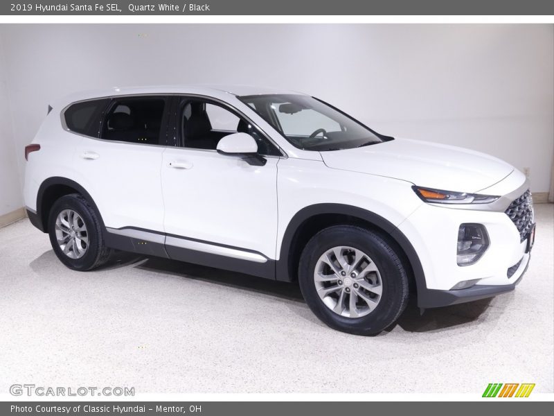 Quartz White / Black 2019 Hyundai Santa Fe SEL