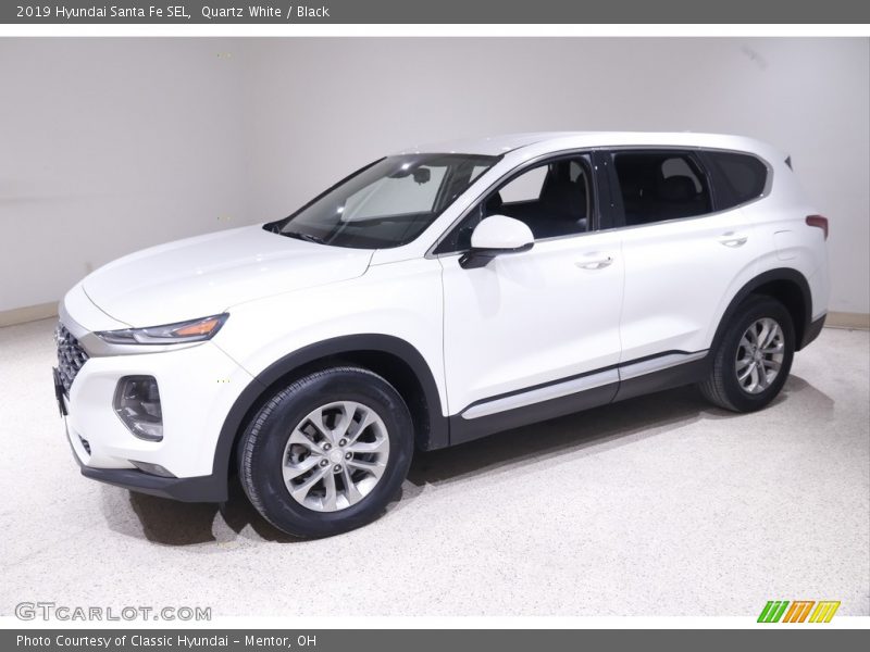 Quartz White / Black 2019 Hyundai Santa Fe SEL