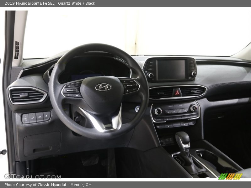 Quartz White / Black 2019 Hyundai Santa Fe SEL