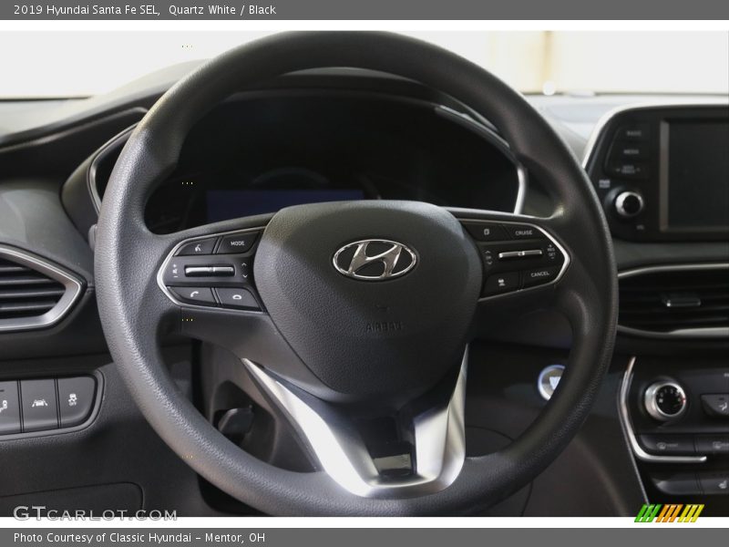 Quartz White / Black 2019 Hyundai Santa Fe SEL