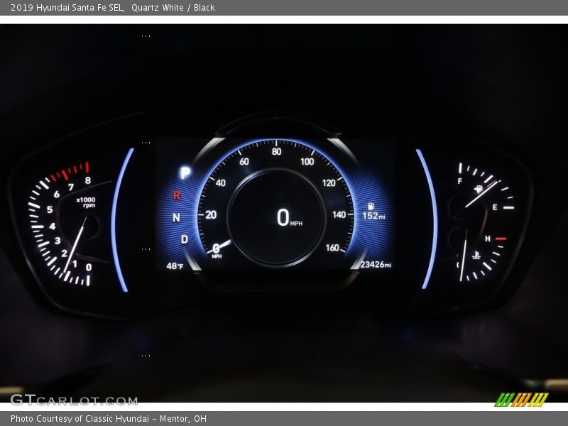 Quartz White / Black 2019 Hyundai Santa Fe SEL