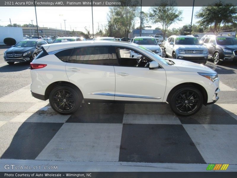 Platinum White Pearl / Espresso 2021 Acura RDX Technology AWD
