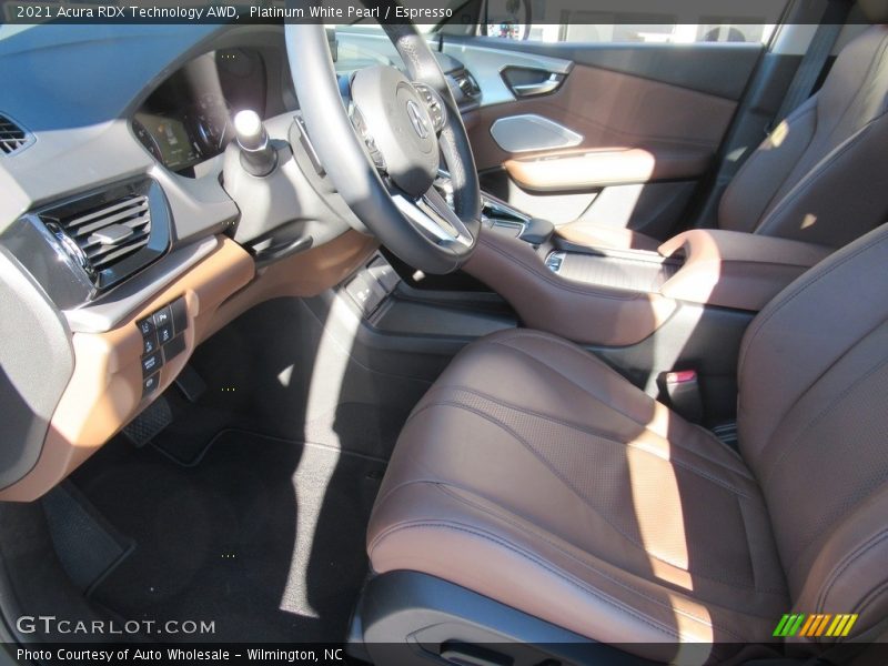 Platinum White Pearl / Espresso 2021 Acura RDX Technology AWD