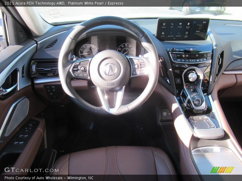 Platinum White Pearl / Espresso 2021 Acura RDX Technology AWD