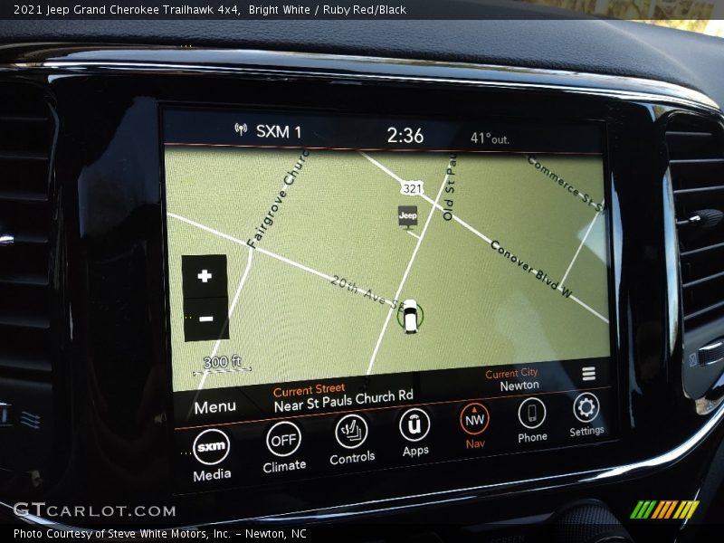 Navigation of 2021 Grand Cherokee Trailhawk 4x4