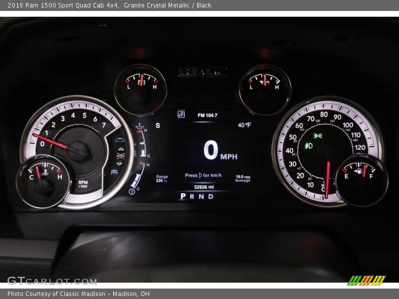  2016 1500 Sport Quad Cab 4x4 Sport Quad Cab 4x4 Gauges