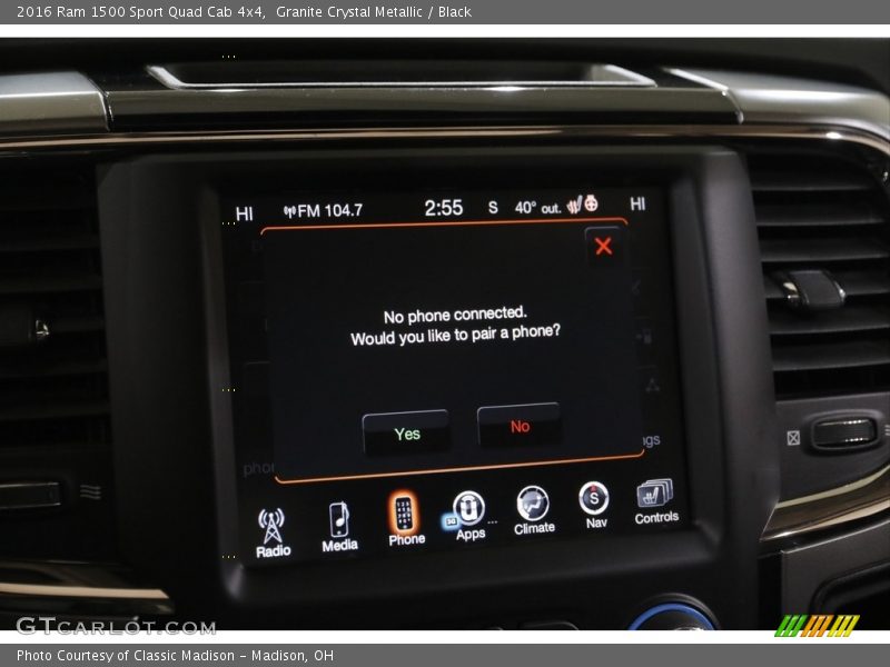 Granite Crystal Metallic / Black 2016 Ram 1500 Sport Quad Cab 4x4