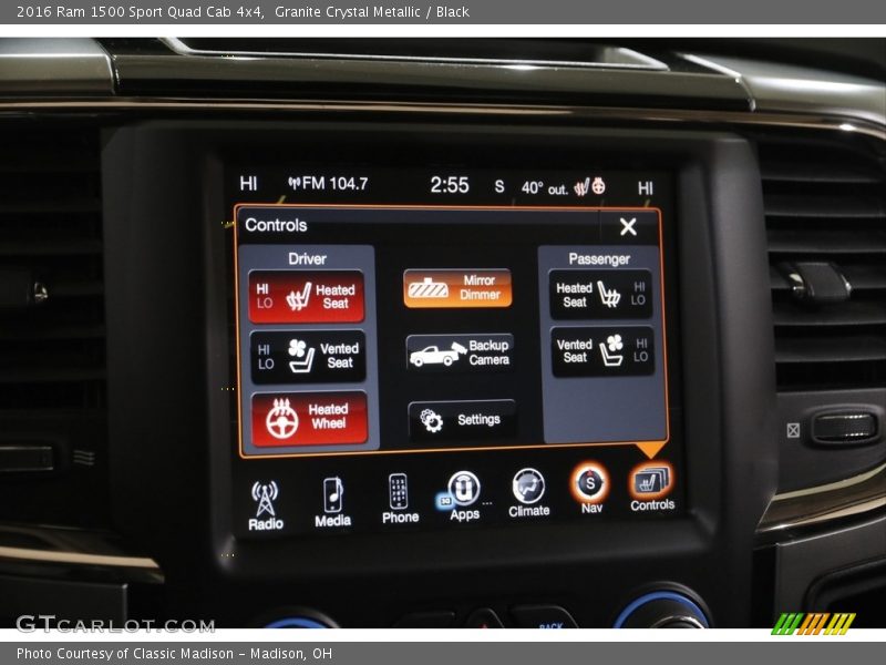 Controls of 2016 1500 Sport Quad Cab 4x4